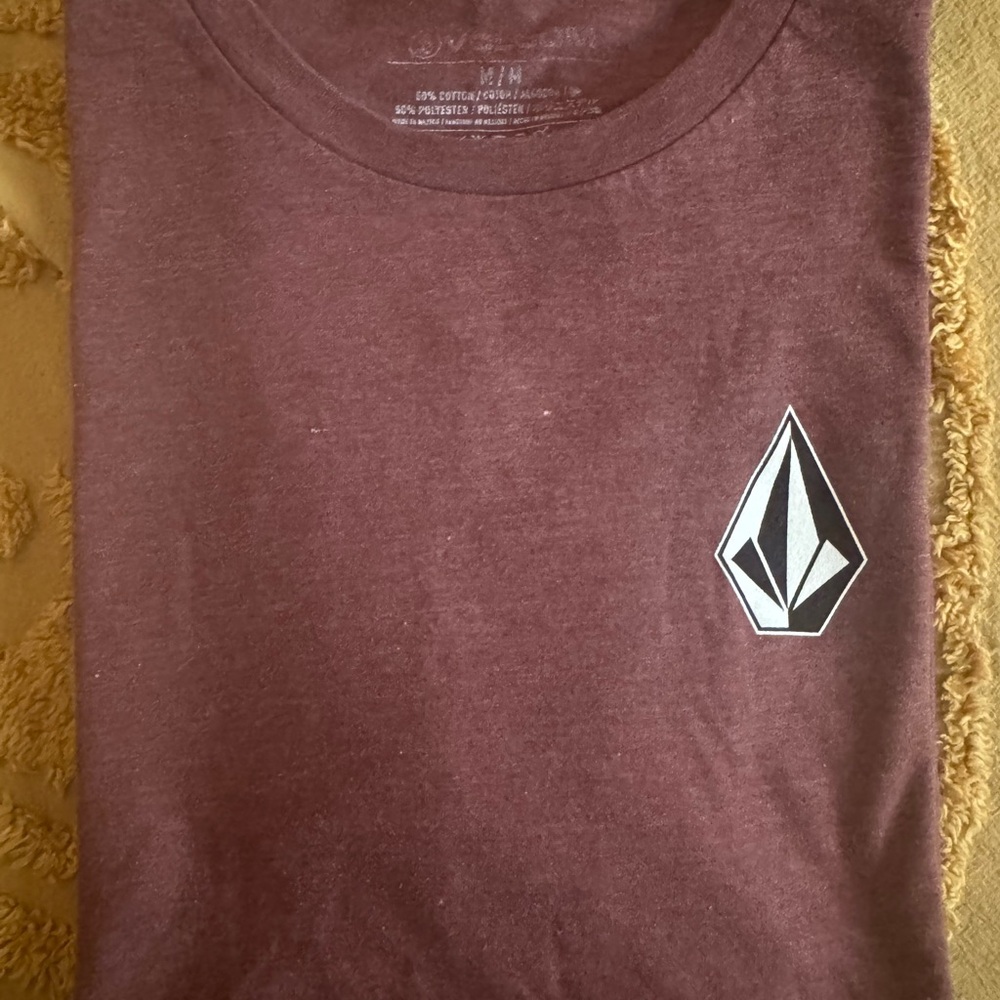 Volcom Men's Burgundy Tee with Logo